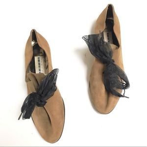 Vintage Ribbon Lace Olive Leather Loafer 10